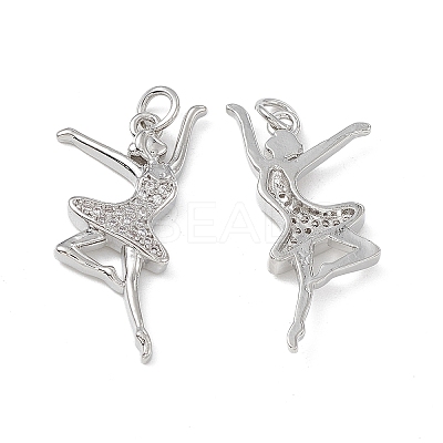 Brass Micro Pave Cubic Zirconia Pendants KK-E068-VB138-1