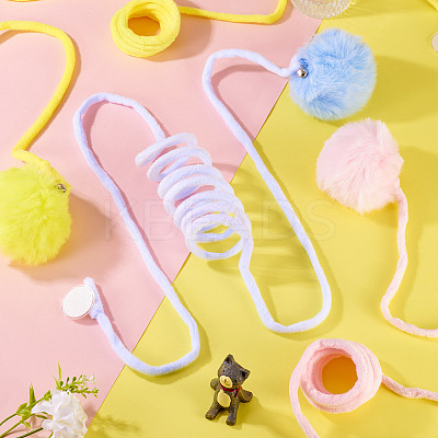 3Pcs 3 Colors Cloth & Iron Spring Ball Cat Toys AJEW-TA0002-21-1