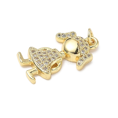 Brass Micro Pave Cubic Zirconia Pendants ZIRC-I356-35G-1