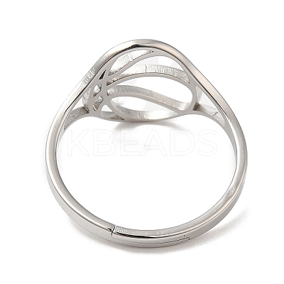 Non-Tarnish 304 Stainless Steel Hollow Basketball Adjustable Ring for Women RJEW-M149-28P-1
