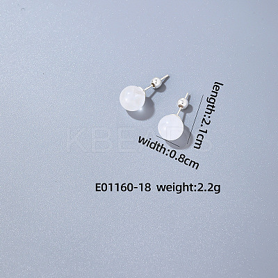 Handmade Fashion White Crystal Stainless Steel Bead Earrings Accessories for Autumn/Winter VH6205-15-1