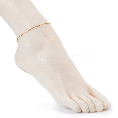 304 Stainless Steel Satellite Chain Anklets AJEW-AN00393-1