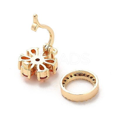 Brass with Cubic Zirconia Fold Over Clasps LS-KK-G484-01B-G-1