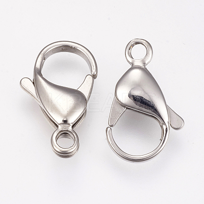 Tarnish Resistant 304 Stainless Steel Lobster Claw Clasps STAS-I082-14P-05-1