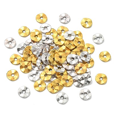 100Pcs 2 Colors Tibetan Style Wavy Spacer Beads TIBEB-YW0001-67-1