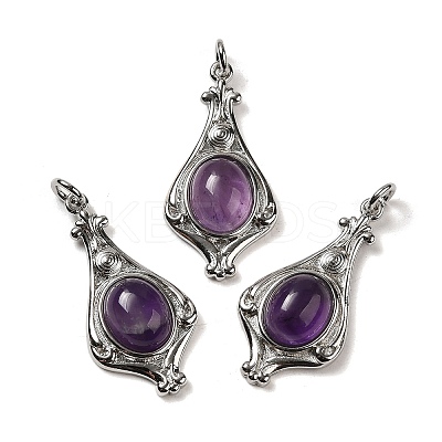 Natural Amethyst Pendants G-C096-03P-09-1