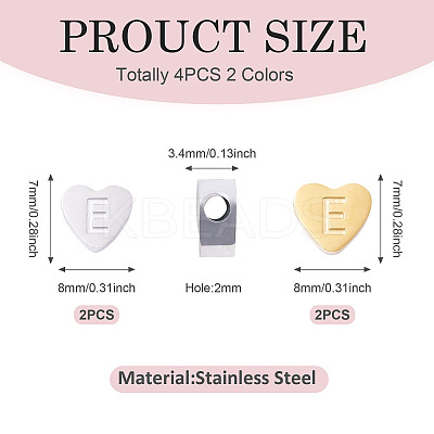 4Pcs 2 Colors Stainless Steel Beads STAS-TA0002-73-1