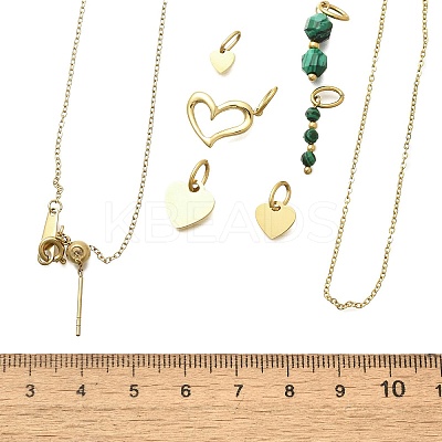 Synthetic Malachite Heart Pendant & Necklaces & Bracelets Sets SJEW-Q002-07G-1