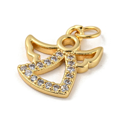 Rack Plating Brass Micro Pave Cubic Zirconia Pendants KK-A200-11G-1