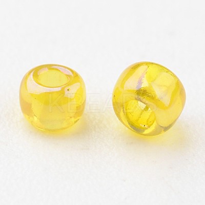 Round Transparent Colors Rainbow Glass Seed Beads X-SEED-A007-2mm-170-1