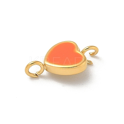 Ion Plating(IP) 304 Stainless Steel Enamel Heart Connector Charms STAS-G351-08G-01-1