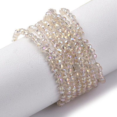 Transparent Electroplate Glass Beads Strands EGLA-H107-01A-AB05-1