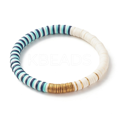 Handmade Polymer Clay Heishi Beads Stretch Bracelets Set BJEW-JB07335-1