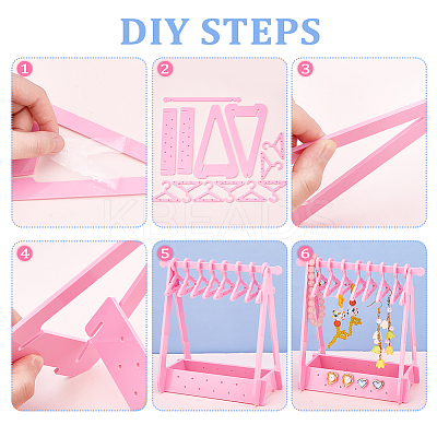 4 Sets 4 Colors Opaque Acrylic Earring Display Stands EDIS-PH0001-44-1