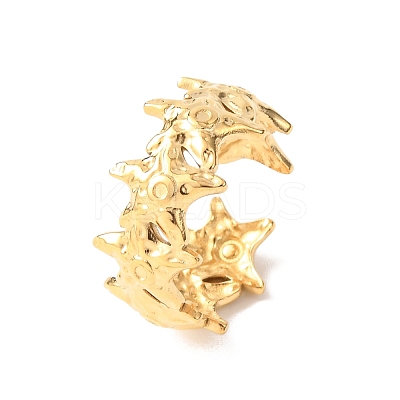 304 Stainless Steel Open Cuff Rings for Women RJEW-K309-35G-1