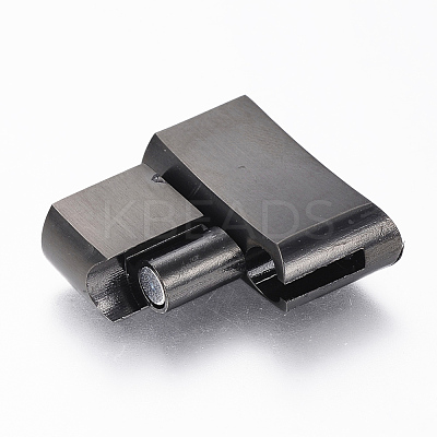 304 Stainless Steel Magnetic Clasps with Glue-in Ends STAS-F130-49B-1