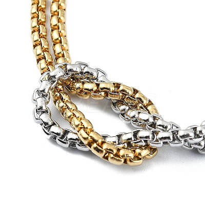 304 Stainless Steel Hollow Cross Charm Bracelet with Double Layer Box Chains LS-BJEW-A002-01-1