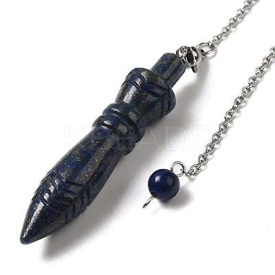Dyed Natural Lapis Lazuli Pointed Dowsing Pendulums G-F758-F01-P-1