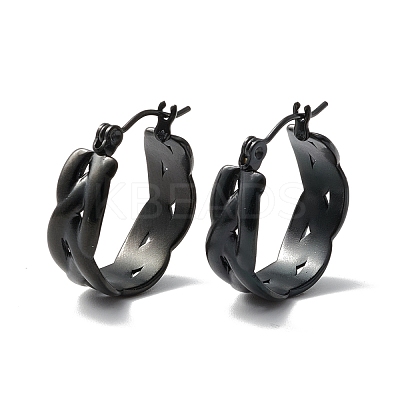 304 Stainless Steel Wide Chunky Hoop Earrings for Women Ion Plating(IP) EJEW-P197-04EB-1