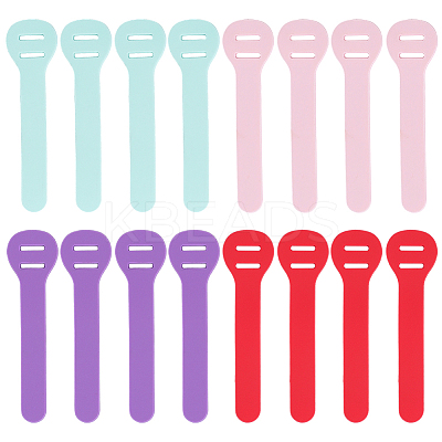 24Pcs 4 Colors PVC Zipper Pull Tabs PVC-GF0001-02A-01-1