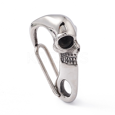 Non-Tarnish 304 Stainless Steel Push Gate Snap Keychain Clasps STAS-G290-01P-1