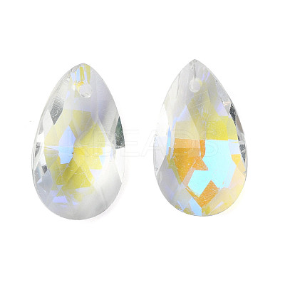 Faceted Glass Pendants GLAA-F069-S-A06-1