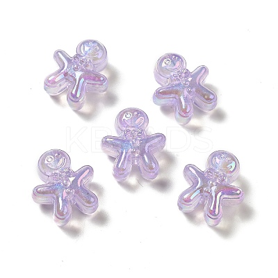 UV Plating Rainbow Iridescent Acrylic Beads PACR-M002-11E-1