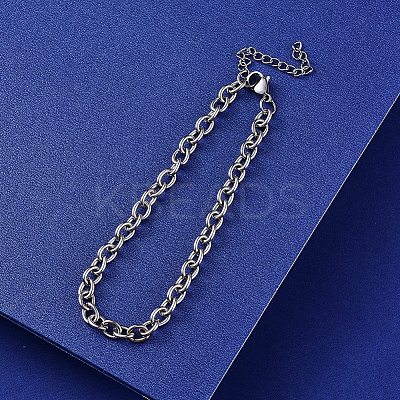 304 Stianless Steel Cable Chain Bracelet Making STAS-CJ0001-137-1