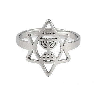 201 Stainless Steel Adjustable Rings for Women RJEW-M008-03P-1