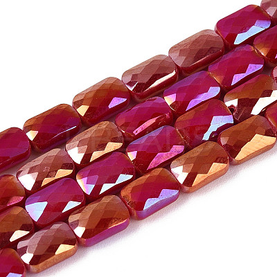 Electroplate Opaque Solid Color Glass Beads Strands EGLA-N002-25-A01-1