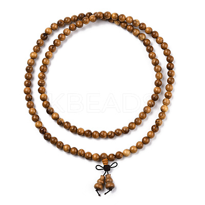 4-Loop Wrap Style Buddhist Jewelry WOOD-N010-021-1