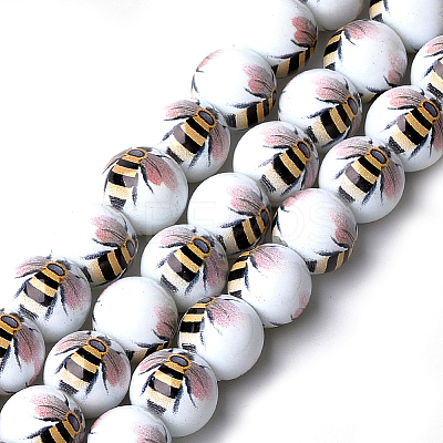 Printed & Spray Painted Glass Beads LS-X-GLAA-S047-01C-1