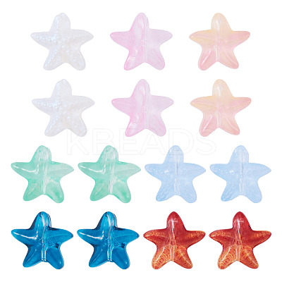 28Pcs 7 Colors Glass Beads GLAA-TA0003-34-1