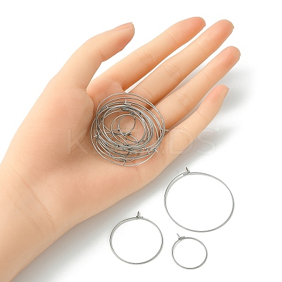 60Pcs 3 Size 316 Surgical Stainless Steel Hoop Earring Findings STAS-YW0001-75P-1