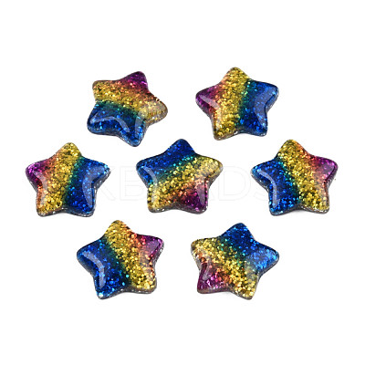 Rainbow Resin Cabochons X-CRES-Q197-46-1