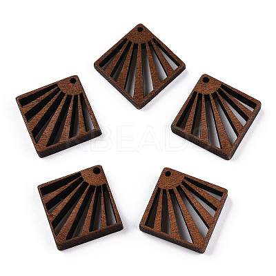 Natural Wenge Wood Pendants WOOD-T023-50-1