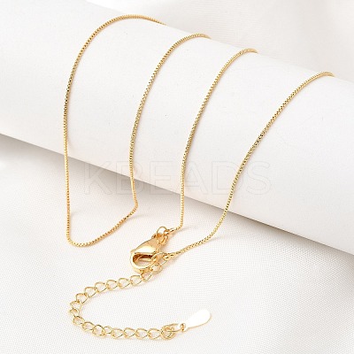 0.6MM Brass Box Chain Necklaces NJEW-G341-01G-1