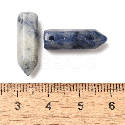 Natural Blue Spot Jasper Pointed Pendants G-C158-05A-1