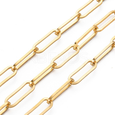 304 Stainless Steel Paperclip Chains CHS-S008-010G-1