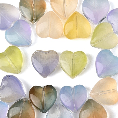 20Pcs Gradient Color Baking Paint Transparent Glass Beads GLAA-YW0004-80-1