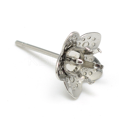 Non-Tarnish 304 Stainless Steel Stud Earring Settings LS-X-STAS-T008-145-1