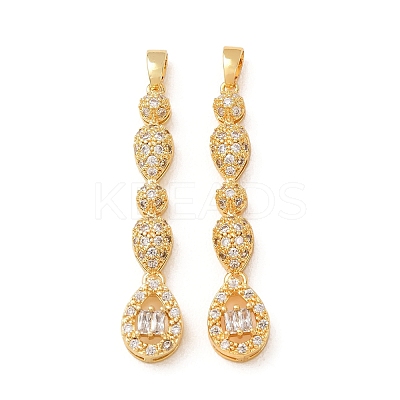 Brass Micro Pave Clear Cubic Zirconia Pendants CU-CBADD64-05G-1