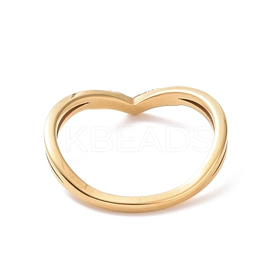 Clear Cubic Zirconia Wave Finger Ring RJEW-D120-19G-1