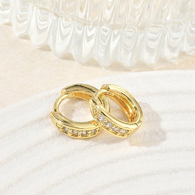 Brass Micro Pave Cubic Zirconia Hoop Earrings KK-CBA30C7-02G-1