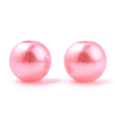 Spray Painted ABS Plastic Imitation Pearl Beads OACR-T015-05B-16-1