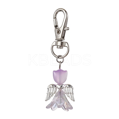 Angel Glass Pendant Decorations HJEW-JM01627-01-1
