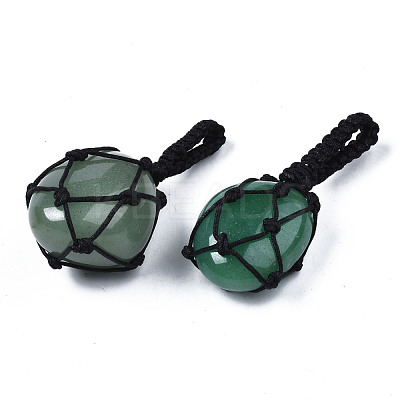 Natural Green Aventurine Pendants G-N0326-93H-1