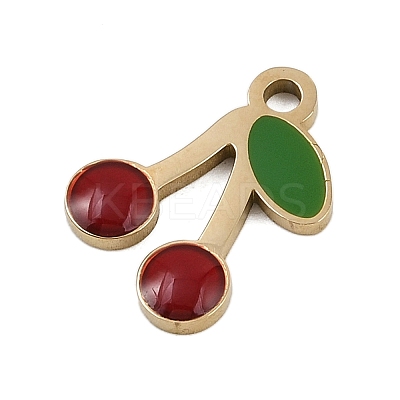 304 Stainless Steel Enamel Charms STAS-I338-01G-08-1