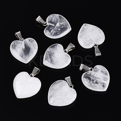 Heart Natural Crystal Pendants LS-G-Q438-15-1