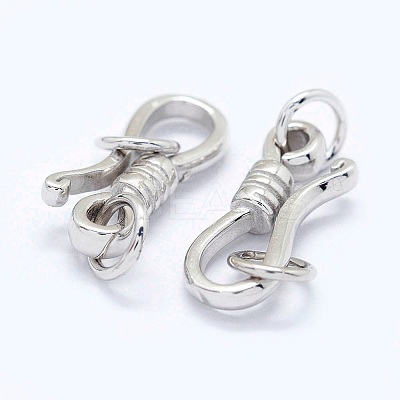 Anti-Tarnish Rhodium Plated 925 Sterling Silver S-Hook Clasps LS-STER-I016-120C-P-1